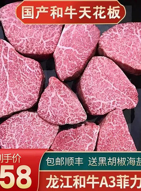 国产3斤霜降雪花龙江和牛A3菲力