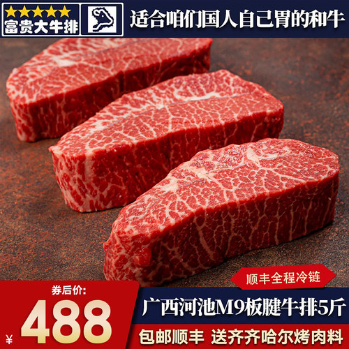 5斤国产m9广西河池和牛板腱牛排