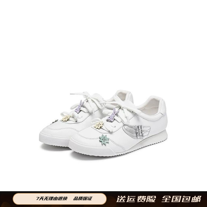 商场同款可爱贴贴2025秋新款牛皮卡通甜酷小白鞋德训鞋女JR821CM