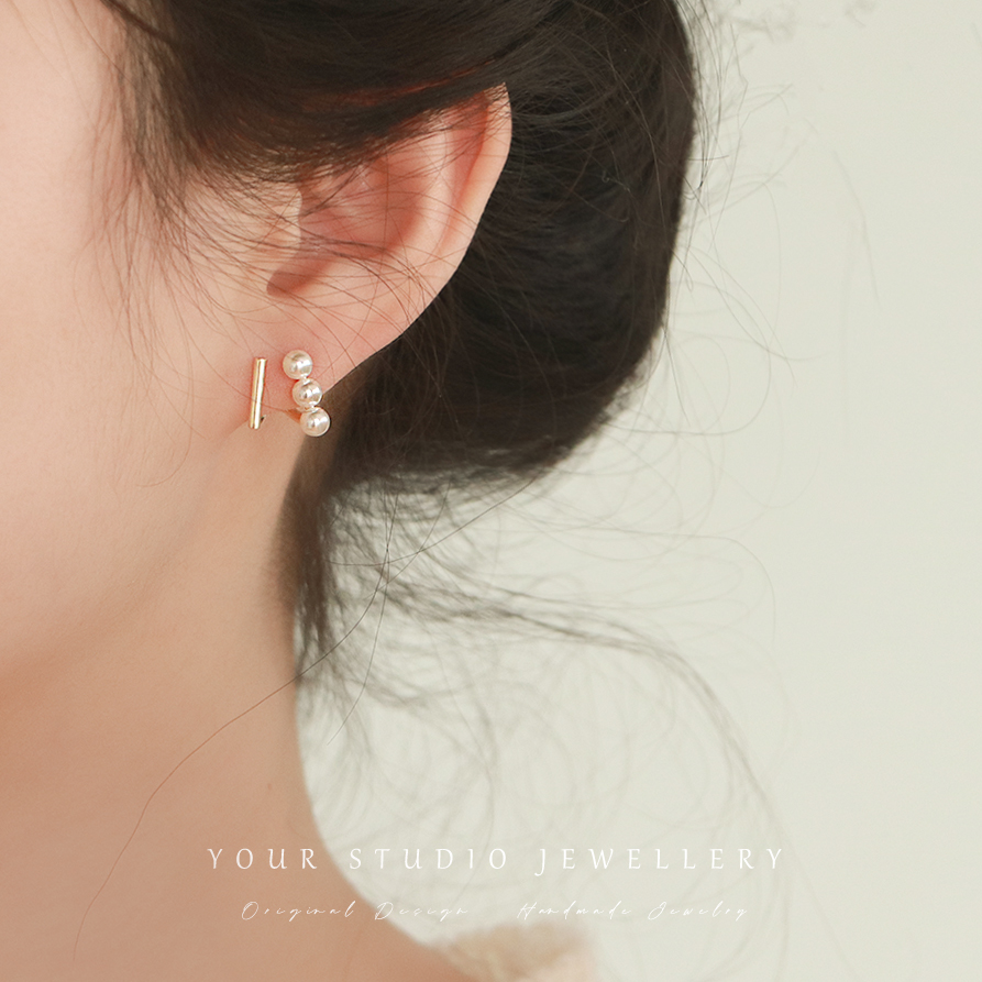 小众设计款925银针珍珠耳饰