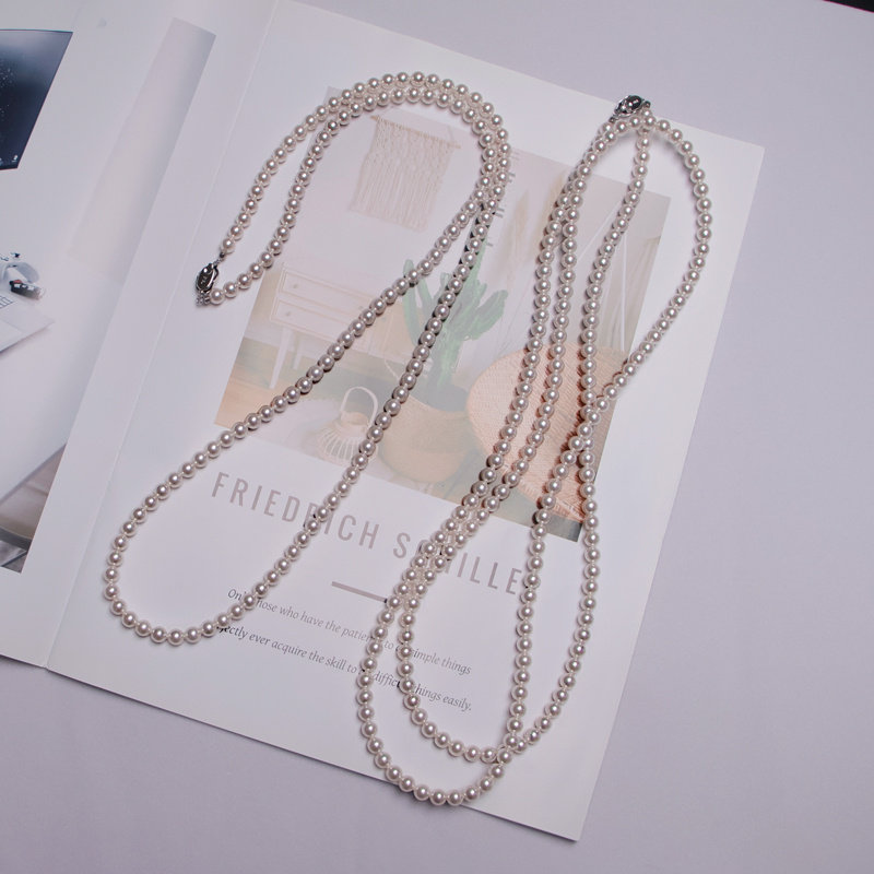 升级120cm多种戴法毛衣链高级感极光珍珠叠戴不掉色元宝扣礼物女,饰品/流行首饰/时尚饰品新,项链,淘宝优惠券,粉丝福利购,淘宝优惠卷