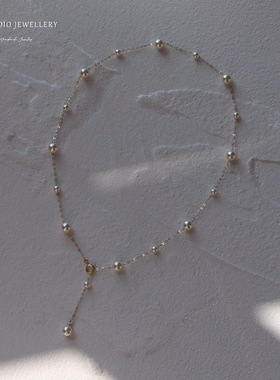 超亮满天星施家奶油白珍珠项链大小珠锁骨链女礼物多种戴法纯手工