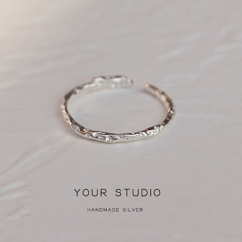 ins纹理质感基础款裸戒