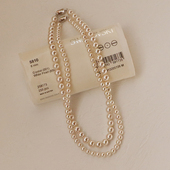 自制925银元 fever同款 施华洛珍珠项链正品 宝扣礼物锁骨链毛衣链女