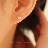 巨细fever同款 小尺寸超亮珍珠耳钉925银耳饰耳环高级感耳钉女