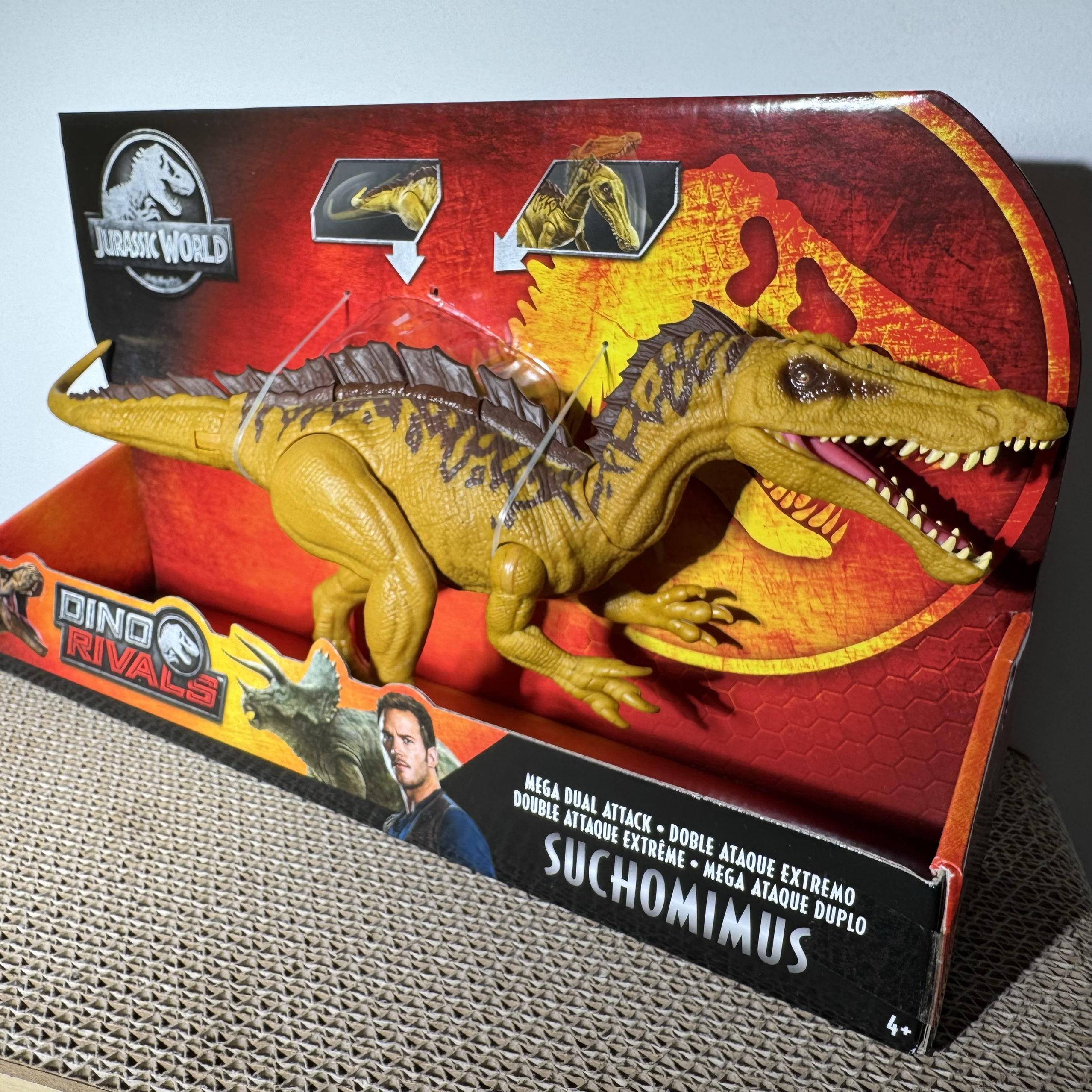美泰似鳄龙基础原角鼻龙侏罗纪世界可动恐龙男孩玩具Suchomimus