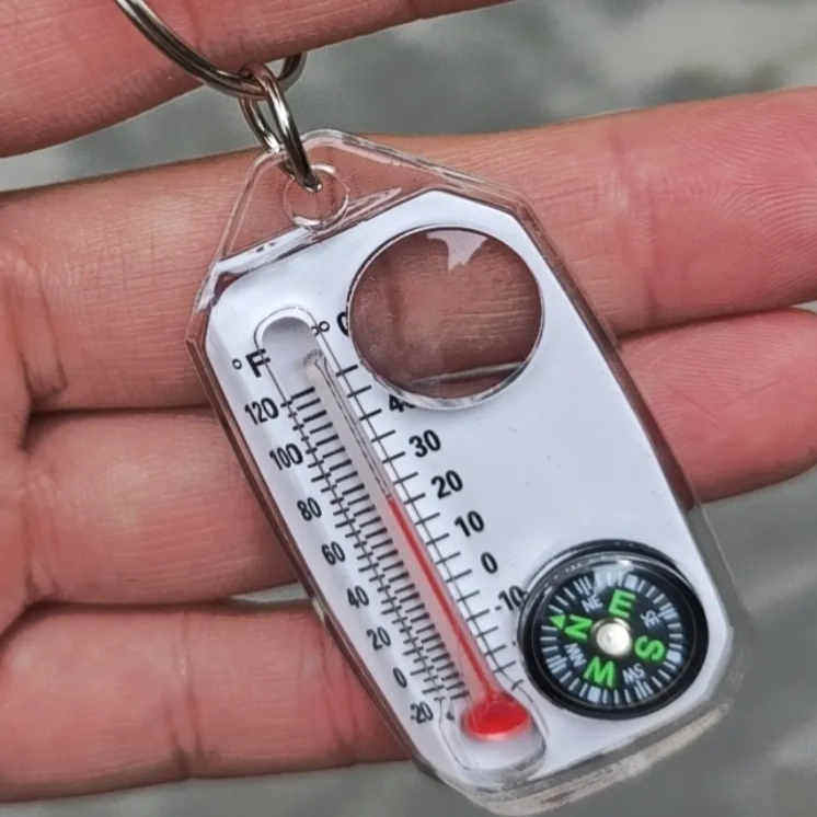 北指南针迷你便携钥匙扣三合一