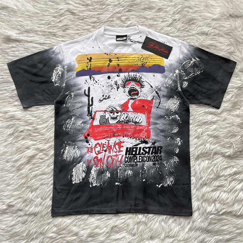 HELLSTAR STUDIOS Gradient rock扎染渐变摇滚风格短袖T恤