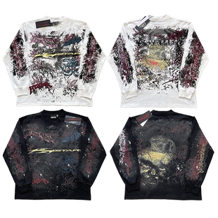 Hellstar Studios 个性涂鸦风休闲纯棉长袖T恤