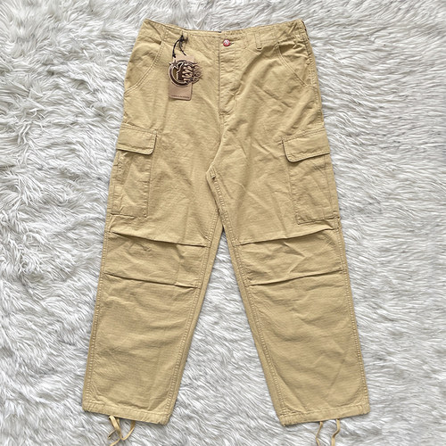 Hellstar Studios Embroidered trousers 卡其色刺绣工装长裤