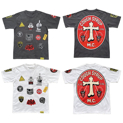 That's A Awful Lot of Cough Syrup 多元素印花休闲短袖T恤