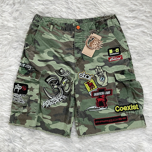 Hellstar Studios  Camo Cargo Shorts 个性贴布刺绣迷彩工装短裤