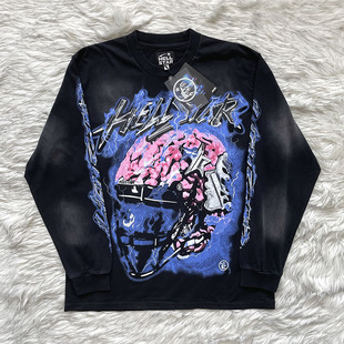 Hellstar Powered By The Star Tee 做旧洗水休闲长袖T恤