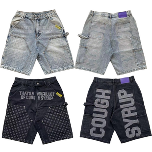 That's A Awful Lot of Cough Syrup烫钻休闲洗水牛仔短裤