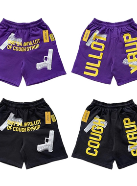 That's A Awful Lot Of Cough Syrup 手枪印花男女款休闲短裤