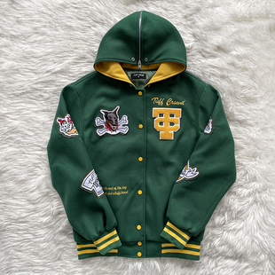 TUFF CROWD Jacket 狗头重工刺绣 连帽棉衣夹克