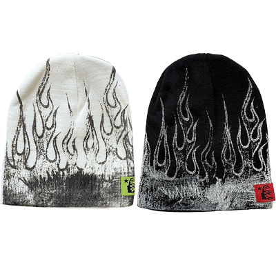 Hellstar Studios logo Sports Flame Beanie 针织休闲毛线冷帽子