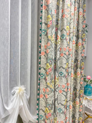 2025新款法式复古风窗帘印花客厅卧室阳台高级感印花窗帘