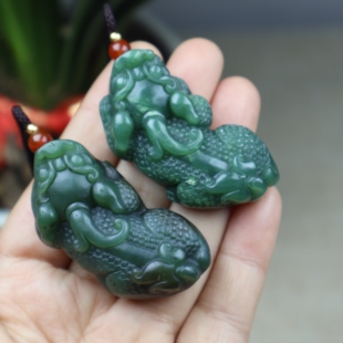 天然和田玉碧玉貔貅吊坠男女款 玉石挂件项链玉佩玉坠情侣项链
