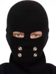 Dawnhin Dark Ro Knitted Hat Metal Four-Hole Hat Headgear Cotton Blend Windproof Face Mask Unisex