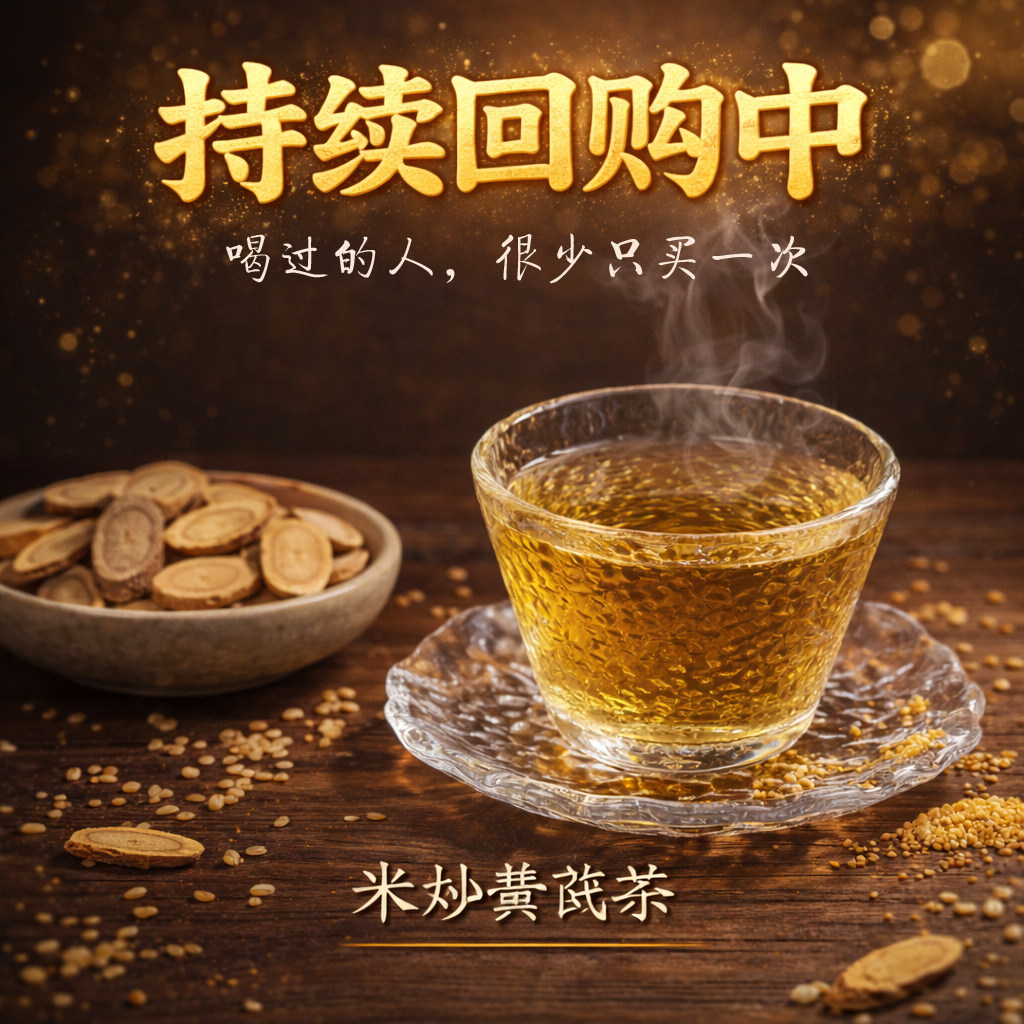 特惠中~米炒黄芪茶 福气茶 补气益脾补精气神 男女皆宜大包装240g