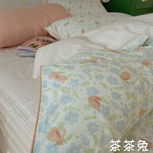 新款全棉斜纹40支13372嵌条包边四件套小清新碎花款包邮除偏远