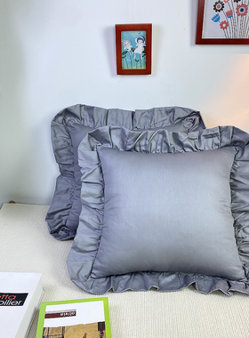 白色抱枕套纯棉方形客厅沙发卧室腰靠大抱枕靠垫套靠背花边靠枕套