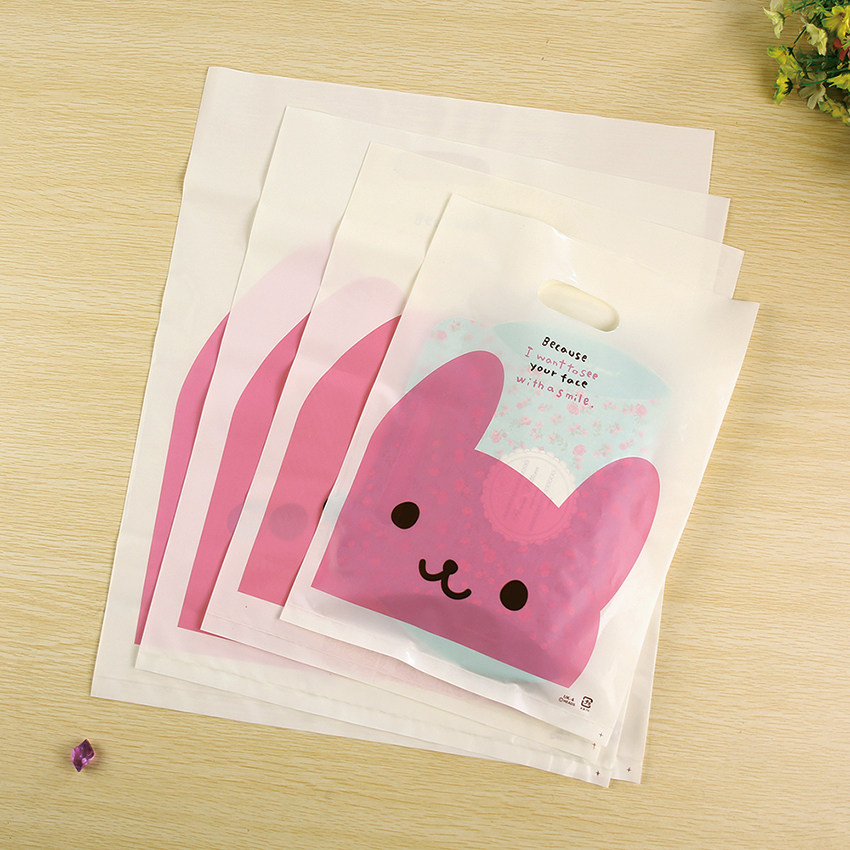 笑脸小兔加厚服装包装袋礼品袋印花挖口四指塑料袋可加印50个一包,包装,礼品袋/塑料袋,淘宝优惠券,粉丝福利购,淘宝优惠卷