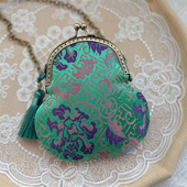 中国风手工包锦缎棉布搭扣零钱包国风礼物可放银行卡葫芦小挎包