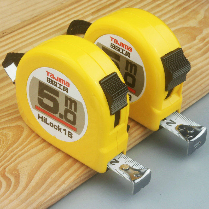 tajima田岛5米卷尺 公制式厘/毫米16/19mm尺宽活动尺头不反光尺带