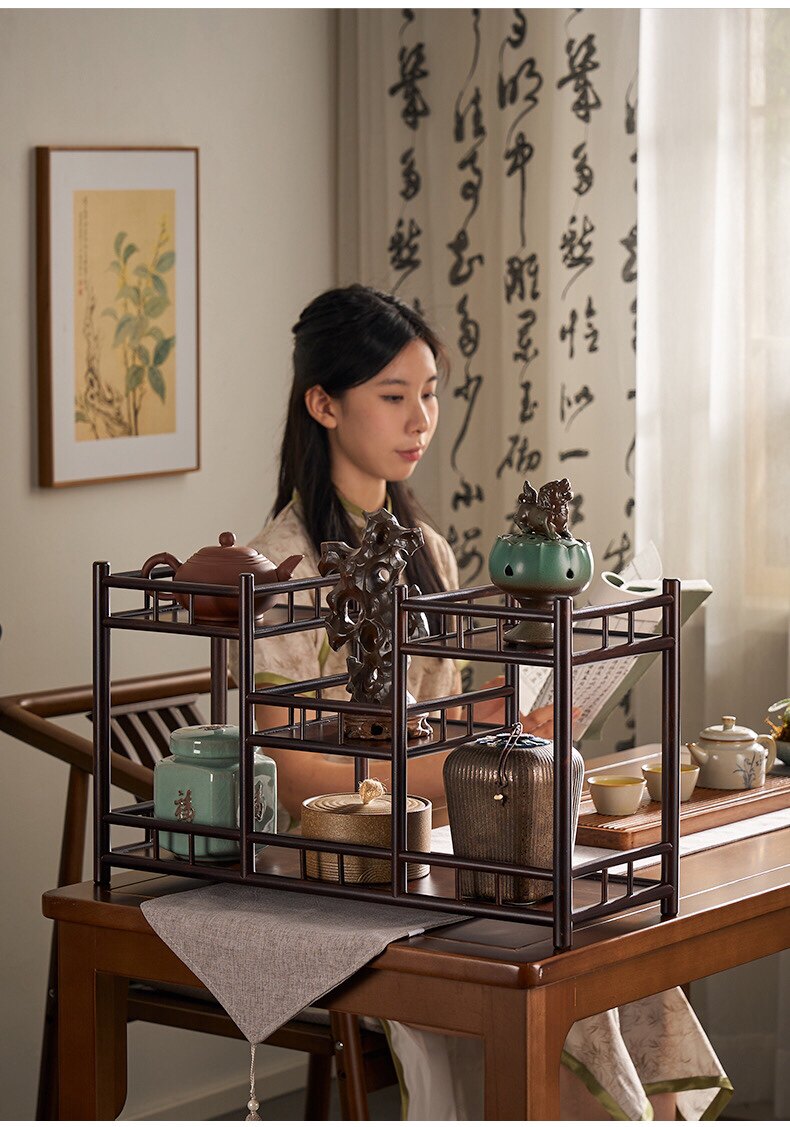 茶具收纳架咖啡桌置物架茶桌茶台茶室茶杯沥水架家用杯子放置架