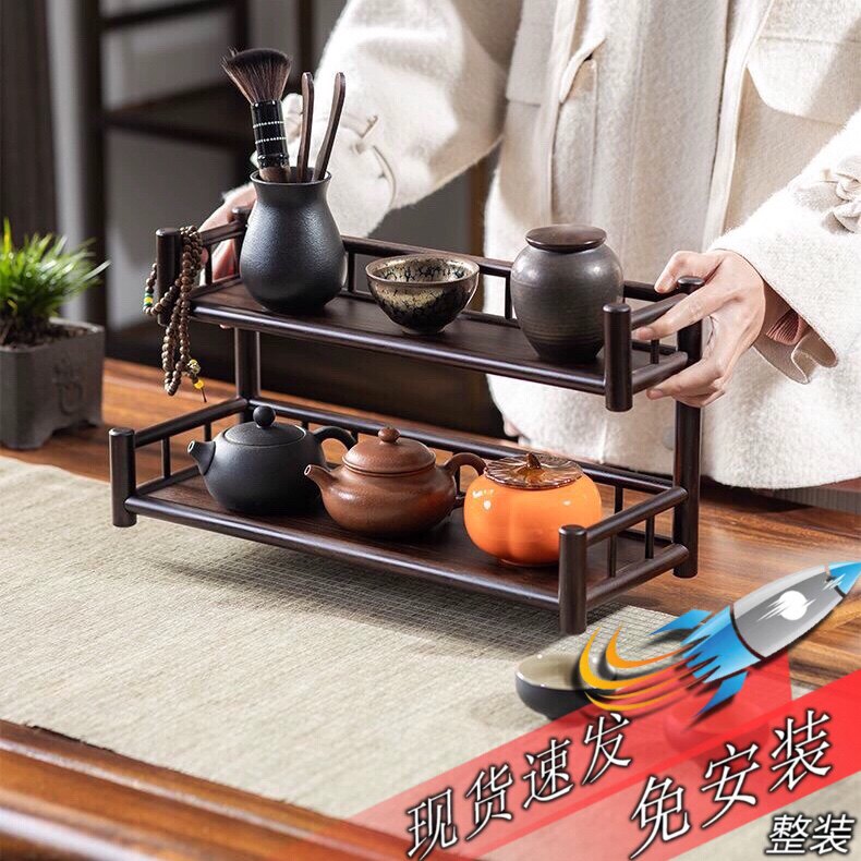 茶具收纳架咖啡桌置物架茶桌茶台茶室茶杯沥水架家用杯子放置架