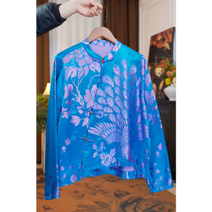 女装 精致时尚 上衣 衬衫 岑晨桑蚕丝斜襟新中式