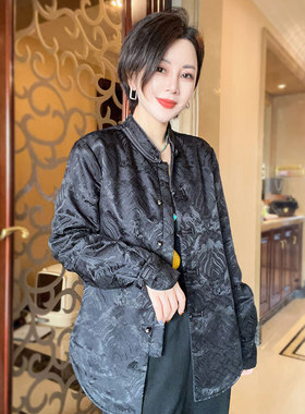 【月光加厚款】新中式桑蚕丝填充内胆衬衫棉服外套加厚上衣