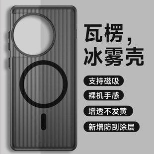适用 一加 Ace2Pro手机壳x6Pro瓦楞一加13高透one plus ACE2Pro磁吸散热1+12冰雾磨砂半透明X7光栅瓦楞纹硬壳