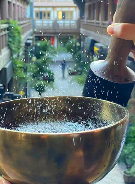 尼泊尔手工全套颂钵音疗瑜伽冥想禅修打坐采耳梵音佛音铜磬钵盂碗