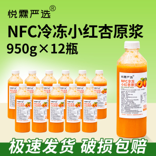 整箱12瓶悦霖严选冷冻NFC小红杏原浆果蔬汁原料 茶饮奶茶原料950g