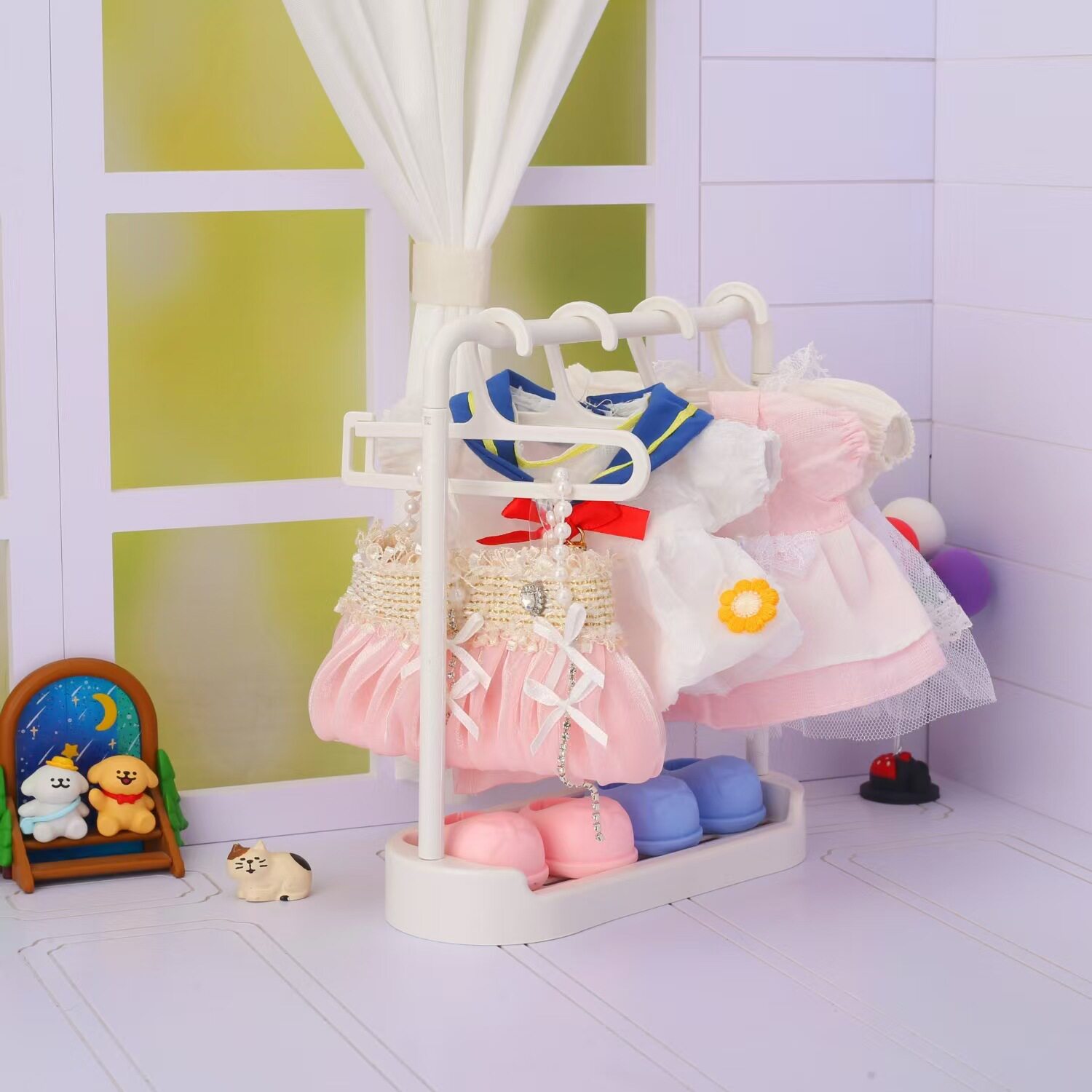 棉花娃娃挂衣架子衣服收纳置物架