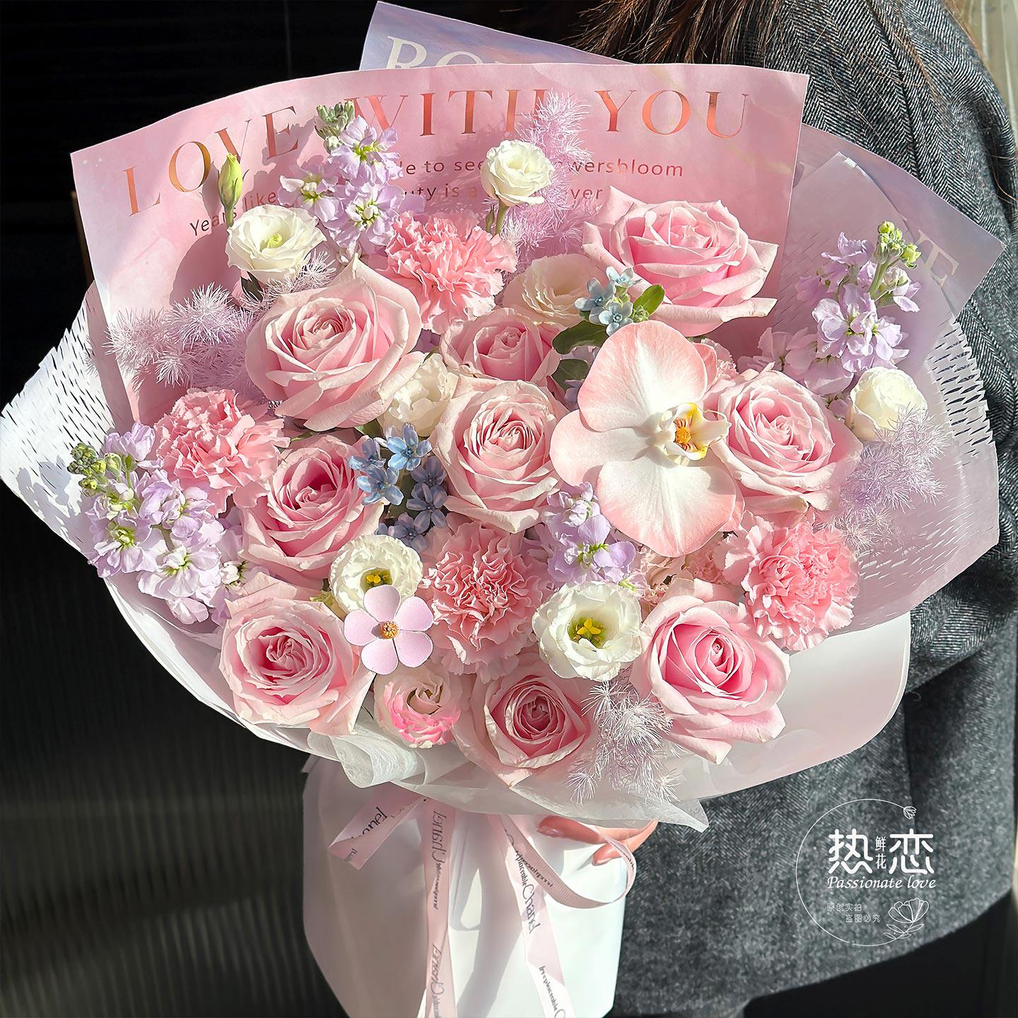 母亲节康乃馨蝴蝶兰花束生日鲜花同城速递配送妈妈长辈上海郑州店