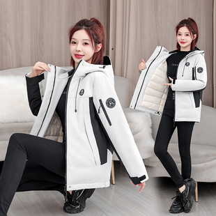 棉袄子 连帽加厚宽松派克冲锋棉衣外套冬季 2025新款 羽绒棉服女短款
