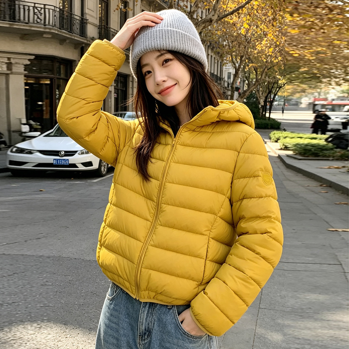 2026新款轻薄棉服女生短款泡芙排骨连帽棉衣韩版显瘦棉袄冬季外套