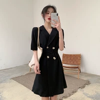 Váy mùa hè ôn hòa retro nữ 2019 mới cao eo Pháp là váy ngắn tay cổ tích Một chiếc váy chữ - A-Line Váy mẫu váy xòe 2020