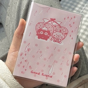可爱雨滴粉色空白笔记本a6手帐本高颜值ins风加厚学生日程记事本