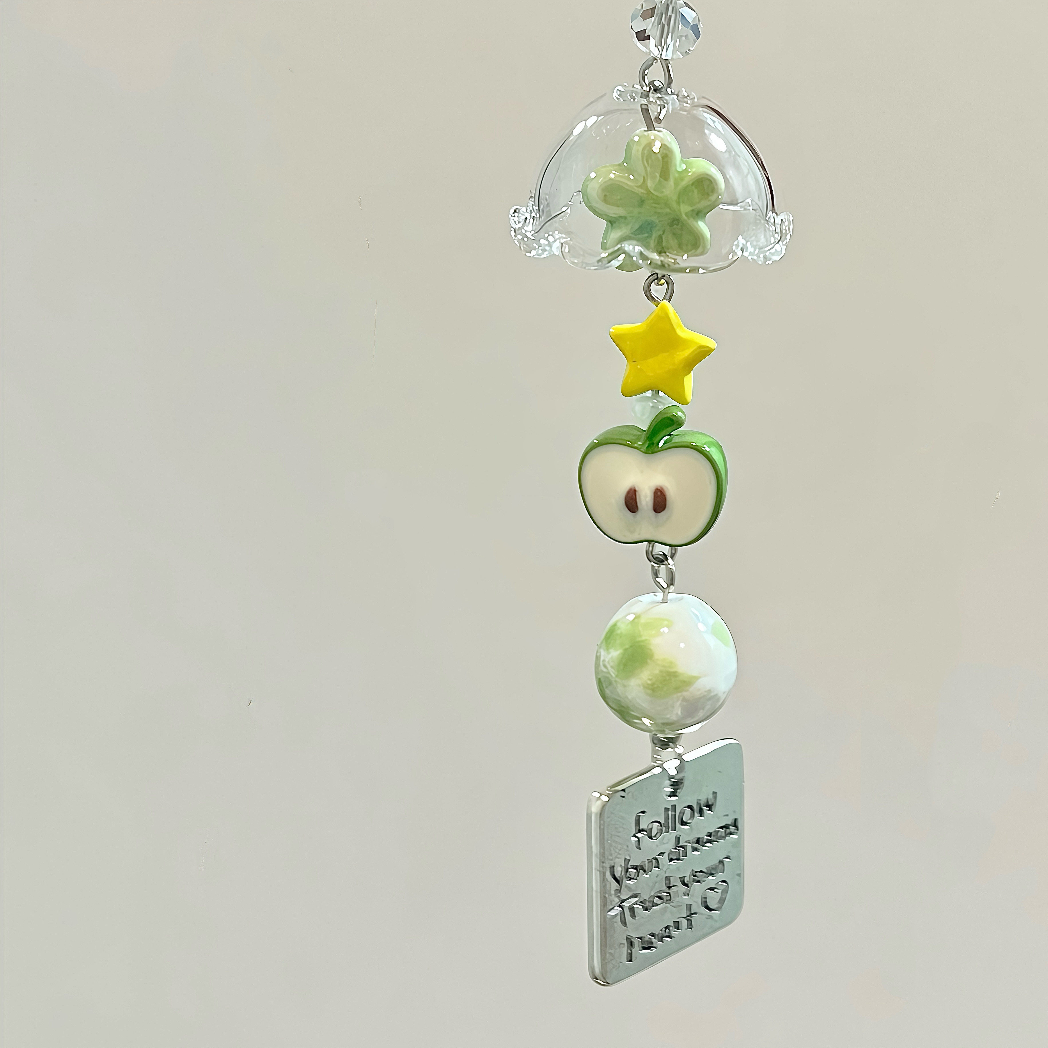 可爱青苹果风铃挂件星星手作少女心DIY包包手机挂饰钥匙扣送礼物,服饰配件/皮带/帽子/围巾,包挂件,淘宝优惠券,粉丝福利购,淘宝优惠卷