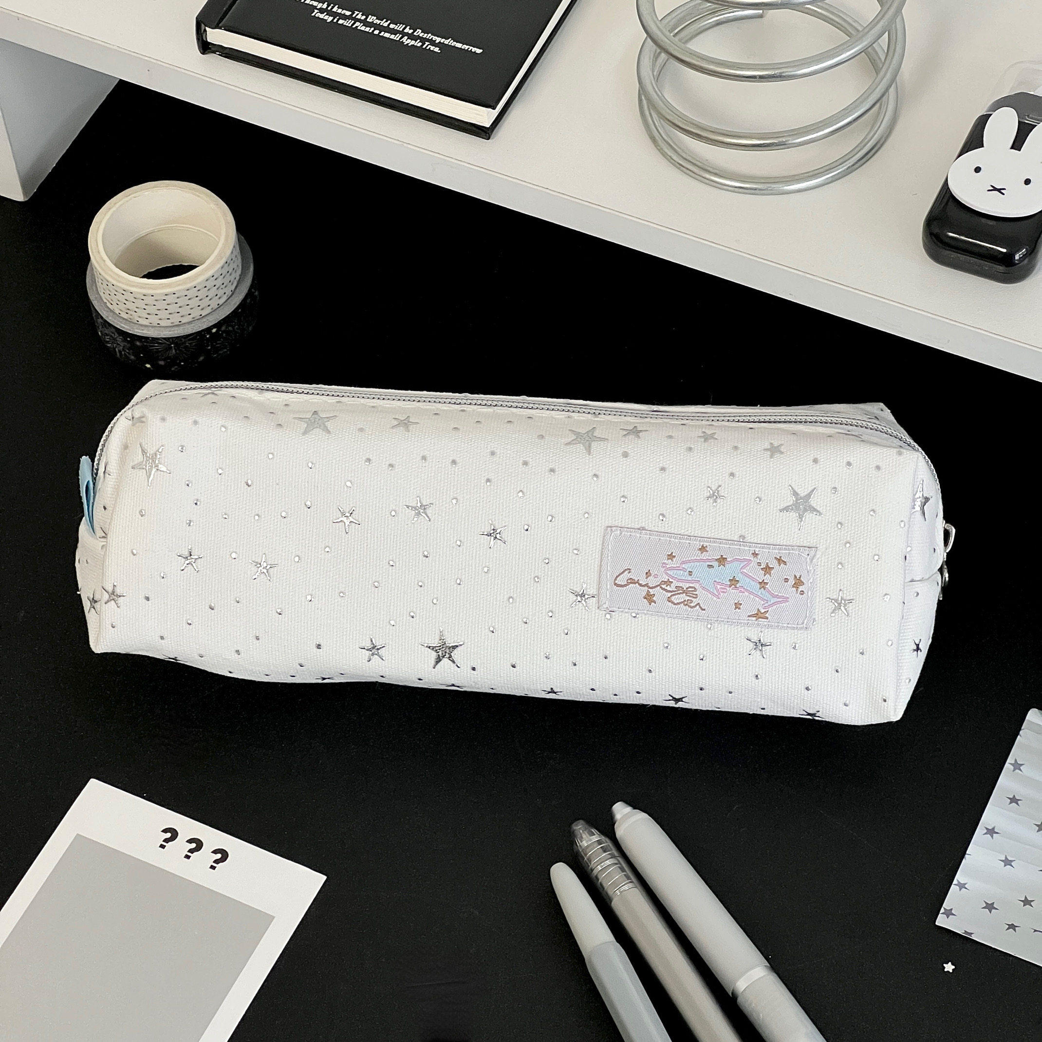 ins风新款星星波点笔袋高颜值少女心学生大容量文具盒铅笔收纳袋,文具电教/文化用品/商务用品,笔袋,淘宝优惠券,粉丝福利购,淘宝优惠卷