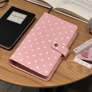 A6per波点亮面漆皮活页手帐本ins高颜值学生便携计划笔记日记本子