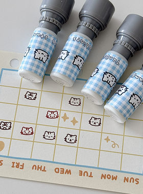 迷你可爱小猫卡通按压式光敏印章高颜值手帐日程diy素材装饰礼物