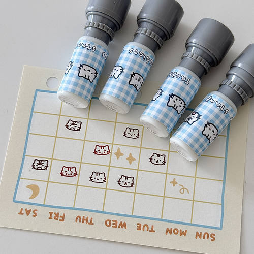 迷你可爱小猫卡通按压式光敏印章