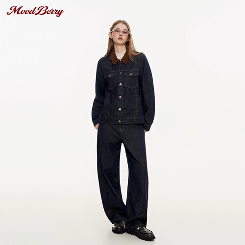 moodberry美式复古牛仔夹克外套