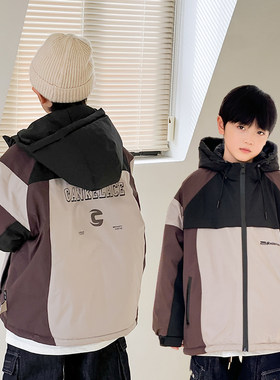 ROLLINGBABY男童夹棉拼接冲锋衣